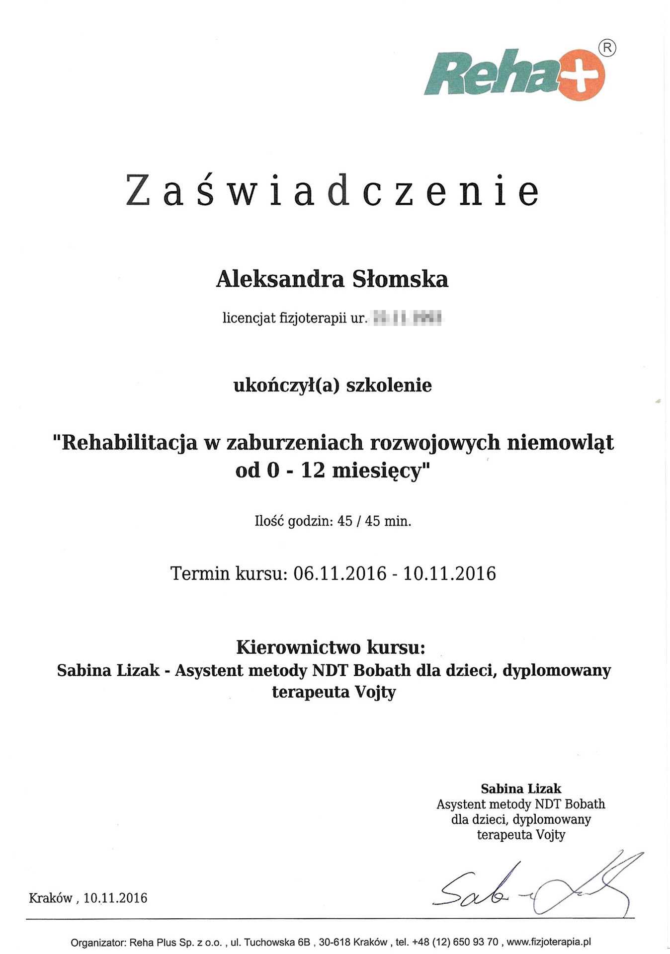 Rehabilitacja Niemowląt - RehaPlus